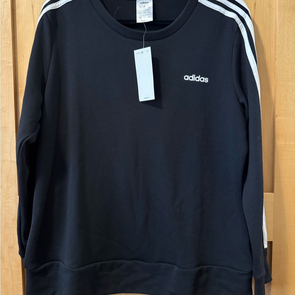 Adidas Black Sweatshirt with White Stripes